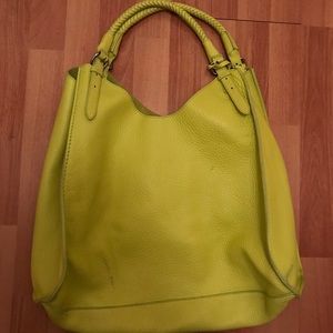 Cole Haan Extra Large Tote in Neon Green Leather